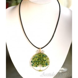 Tree of Life necklace Peridot pendant sterling silver
