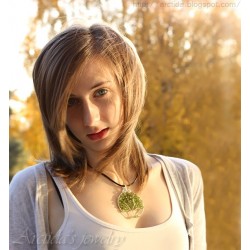 Tree of Life necklace Peridot pendant sterling silver