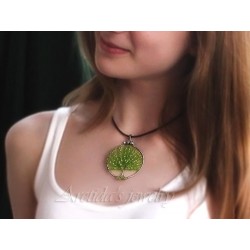 Tree of Life necklace Peridot pendant sterling silver