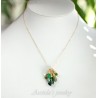 Green necklace emerald green gemstones 14K gold filled - Fiona