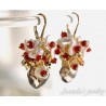 Garnet Citrine Pyrite Keshi pearls Smoky quartz Pomegranate earring