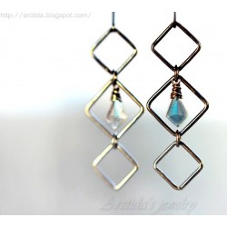 Labradorite earring sterling silver Gothic jewelry long Gothic earring