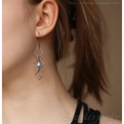 Labradorite earring sterling silver Gothic jewelry long Gothic earring