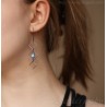 Labradorite earring sterling silver Gothic jewelry long Gothic earring