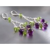 Peridot Ametist örhängen sterling silver örhängen - Domani