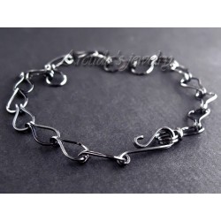 Mens bracelet oxidized sterling silver mens fashion