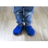 Kids slippers Felted wool slippers for children Blue and Green merino wool clogs
