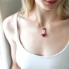Ruby necklace for women Mixed metal gold silver heart necklace