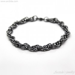 Sterling silver bracelet for men Spiral rope chain Man bracelet - Chronos
