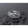 Handgjord damring Unik silverring sterling silver Cubic zircon - Frost