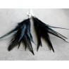 Black Feather earrings sterling silver - Morticia