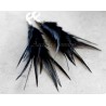 Black Feather earrings sterling silver - Morticia