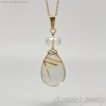 Golden Rutilated Quartz necklace 14K solid gold - Venus Hair