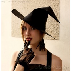 Black Feather earrings sterling silver - Morticia