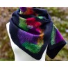 Merino wool scarf for women Black multicolored felt scarf