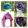 Merino wool scarf for women Black multicolored felt scarf