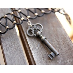 Steampunk jewelry Steampunk choker skeleton key necklace
