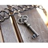 Steampunk halsband sterlingsilver läder vintage nyckel