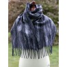 Merino wool scarf unisex Ombre black and white felt scarf