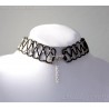 Steampunk halsband sterlingsilver läder vintage nyckel
