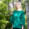 Handmade Merino wool sweater Emerald green Nuno felted pullover Wearable Art clothing