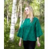 Handmade Merino wool sweater Emerald green Nuno felted pullover Wearable Art clothing