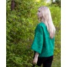 Handmade Merino wool sweater Emerald green Nuno felted pullover Wearable Art clothing