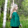 Handmade Merino wool sweater Emerald green Nuno felted pullover Wearable Art clothing
