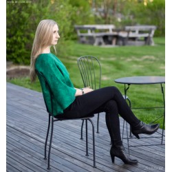 Handmade Merino wool sweater Emerald green Nuno felted pullover Wearable Art clothing
