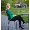 Handmade Merino wool sweater Emerald green Nuno felted pullover Wearable Art clothing