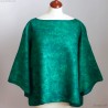 Handmade Merino wool sweater Emerald green Nuno felted pullover Wearable Art clothing