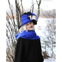 Witch hat Blue Black felted...