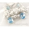 Aquamarine Pearls blue Topaz earrings sterling silver - Melite