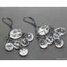 Rock Crystal Clear Quartz chandelier earrings in oxidized sterling silver